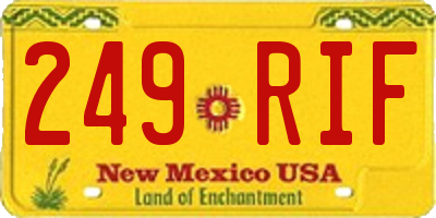 NM license plate 249RIF
