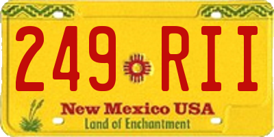 NM license plate 249RII
