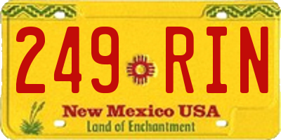 NM license plate 249RIN