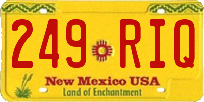 NM license plate 249RIQ
