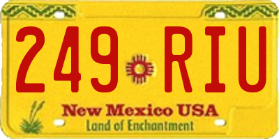 NM license plate 249RIU