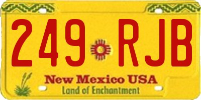 NM license plate 249RJB