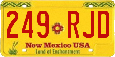 NM license plate 249RJD