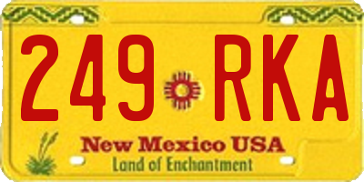 NM license plate 249RKA