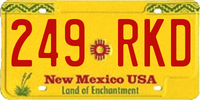 NM license plate 249RKD