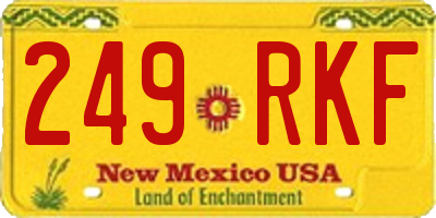 NM license plate 249RKF