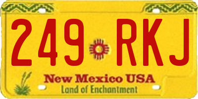 NM license plate 249RKJ