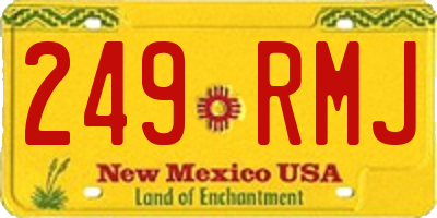 NM license plate 249RMJ