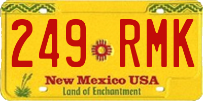 NM license plate 249RMK