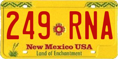 NM license plate 249RNA