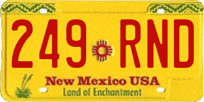 NM license plate 249RND