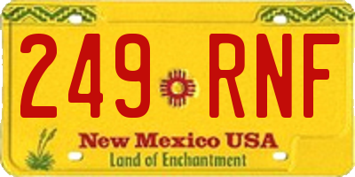 NM license plate 249RNF