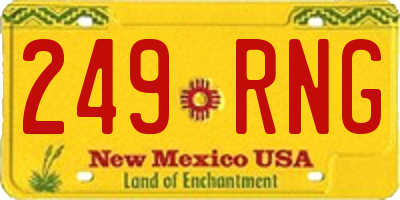 NM license plate 249RNG