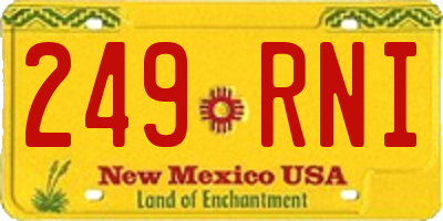 NM license plate 249RNI