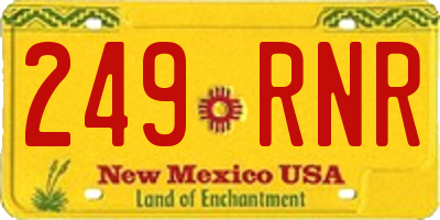 NM license plate 249RNR
