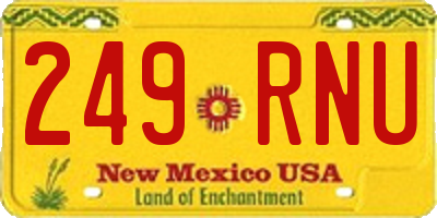 NM license plate 249RNU