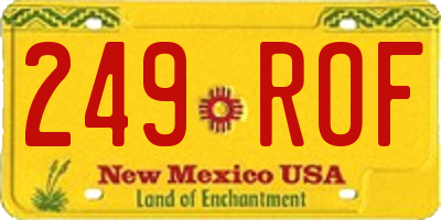 NM license plate 249ROF