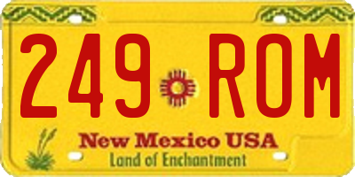 NM license plate 249ROM