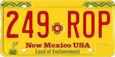 NM license plate 249ROP