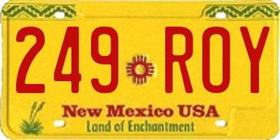 NM license plate 249ROY