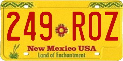 NM license plate 249ROZ