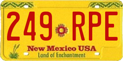 NM license plate 249RPE