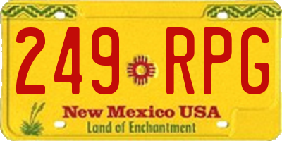 NM license plate 249RPG