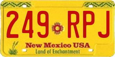 NM license plate 249RPJ