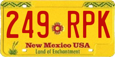 NM license plate 249RPK