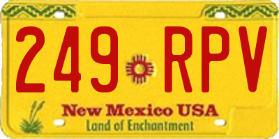 NM license plate 249RPV