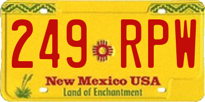 NM license plate 249RPW