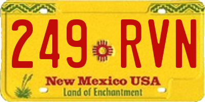 NM license plate 249RVN