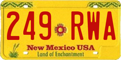 NM license plate 249RWA