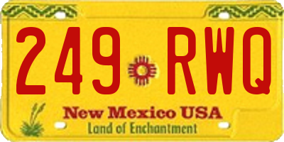 NM license plate 249RWQ