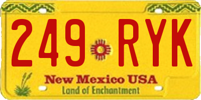 NM license plate 249RYK