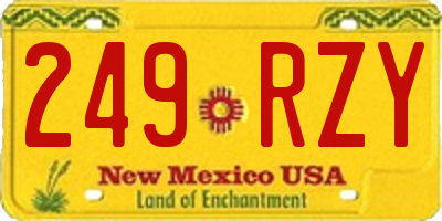 NM license plate 249RZY