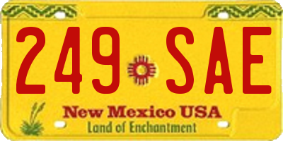 NM license plate 249SAE
