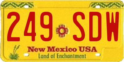 NM license plate 249SDW