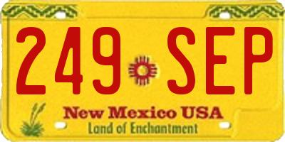 NM license plate 249SEP