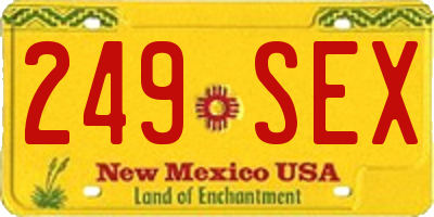 NM license plate 249SEX