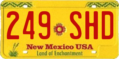 NM license plate 249SHD