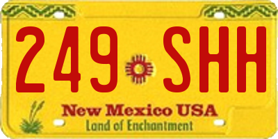 NM license plate 249SHH