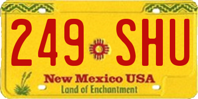 NM license plate 249SHU