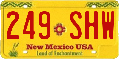 NM license plate 249SHW