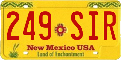 NM license plate 249SIR