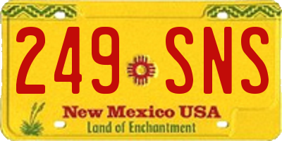 NM license plate 249SNS