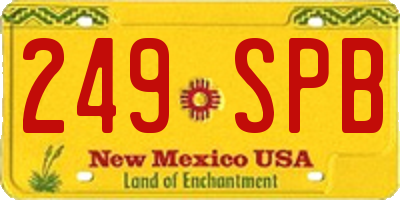 NM license plate 249SPB
