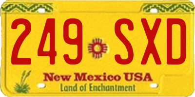 NM license plate 249SXD
