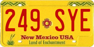 NM license plate 249SYE