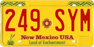 NM license plate 249SYM